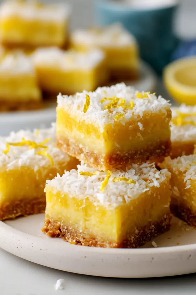 Pineapple Bliss Bars with coconut and lemon zest